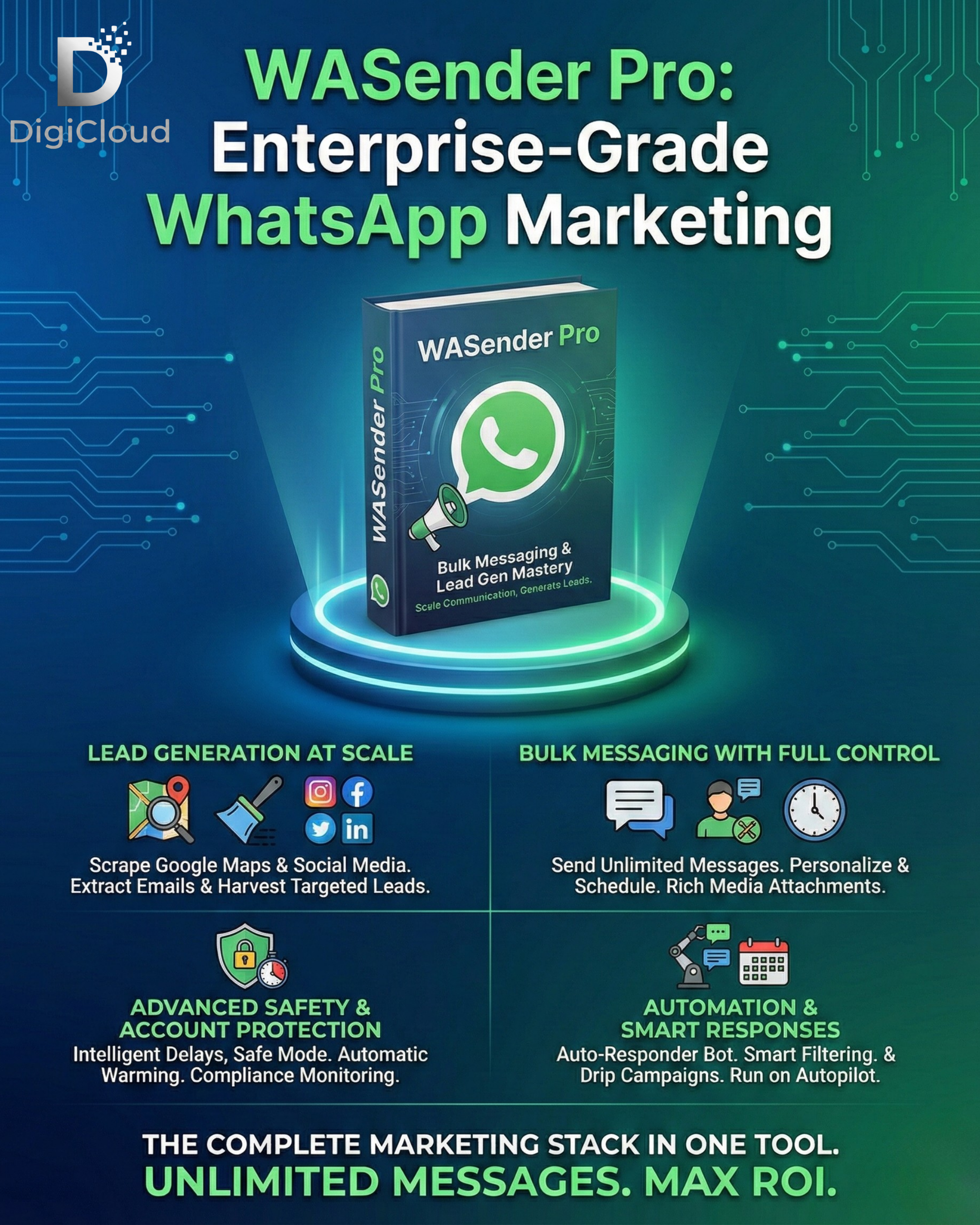 WASender Pro v4.0.5 – Bulk WhatsApp Marketing Software with Lead Scraping Tools & Lifetime License @ ₹999